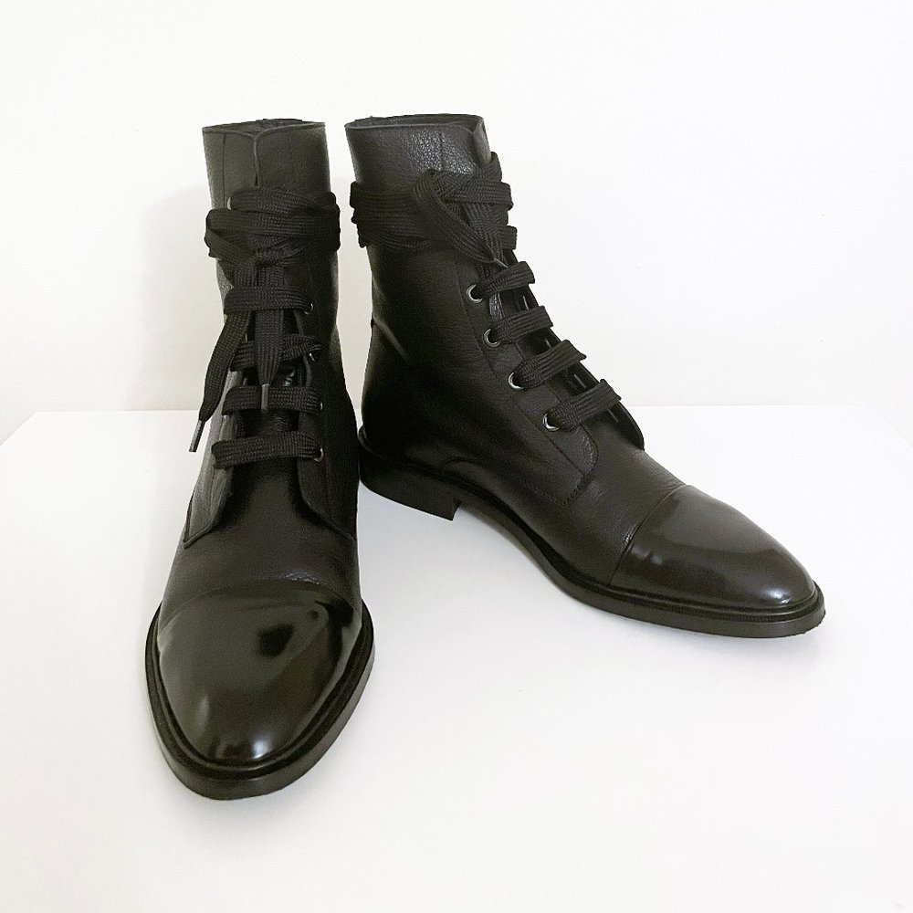 Massimo Dutti Leather Lace-up Boots with Toecap (Women), size EUR 40, US 9, UK 7
